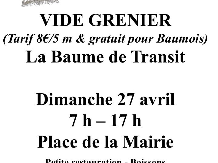 Vide grenier du printemps à La Baume-de-Transit - 0