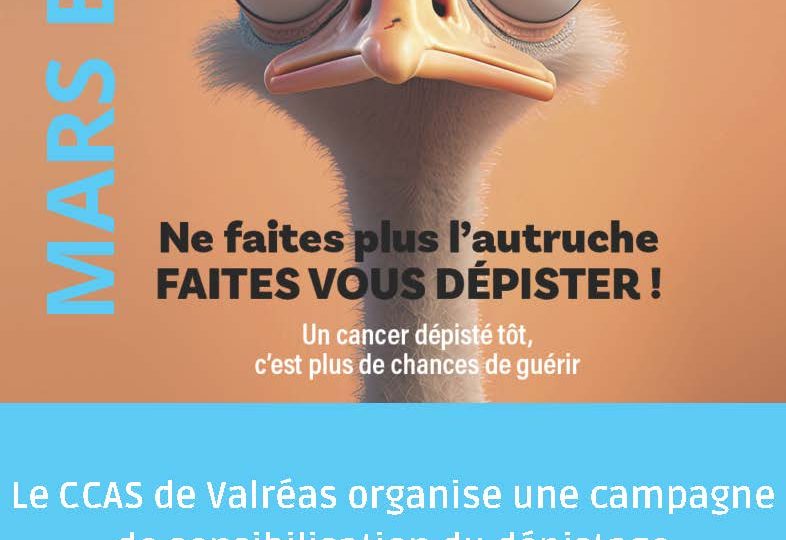 Stand de sensibilisation au dépistage du cancer colorectal (Mars Bleu) à Valréas - 0